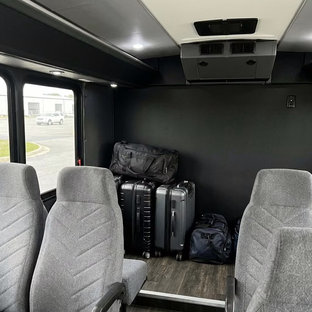 marion 15 passenger minibus luggage area