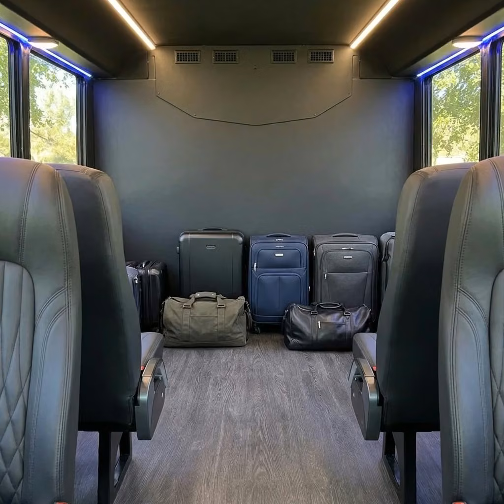 marion 20 passenger minibus luggage area