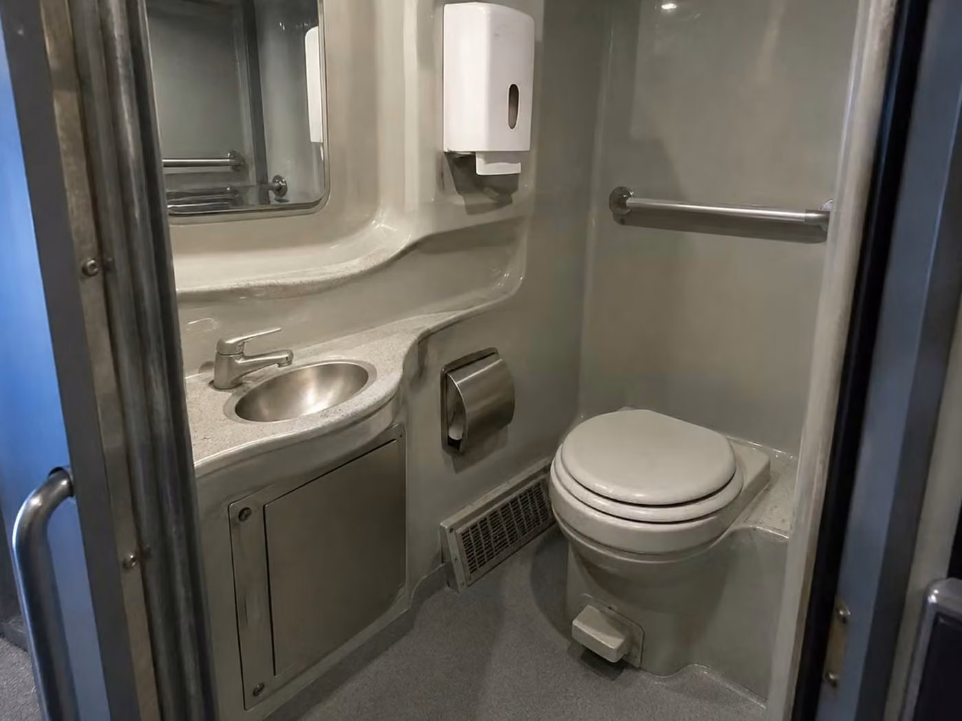 marion 56 passenger charter bus onboard restroom