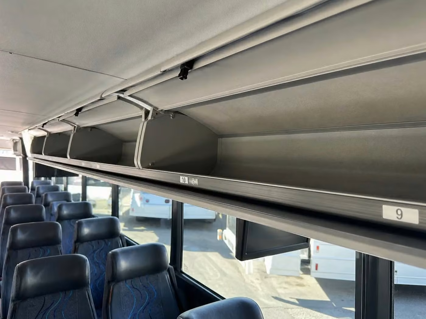 marion charter bus overhead storage